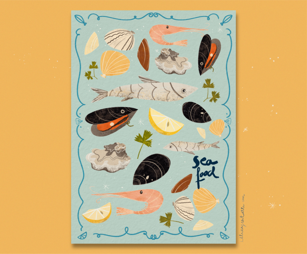 sea food print