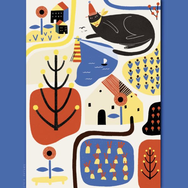 CASITAS DE GATOS ILUSTRACION