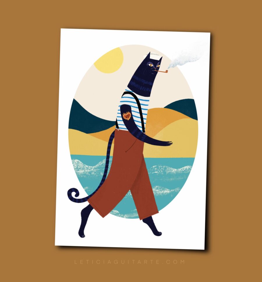 gato marinero print
