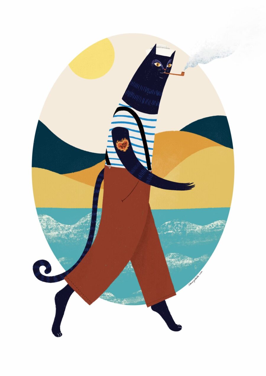 gato marinero print